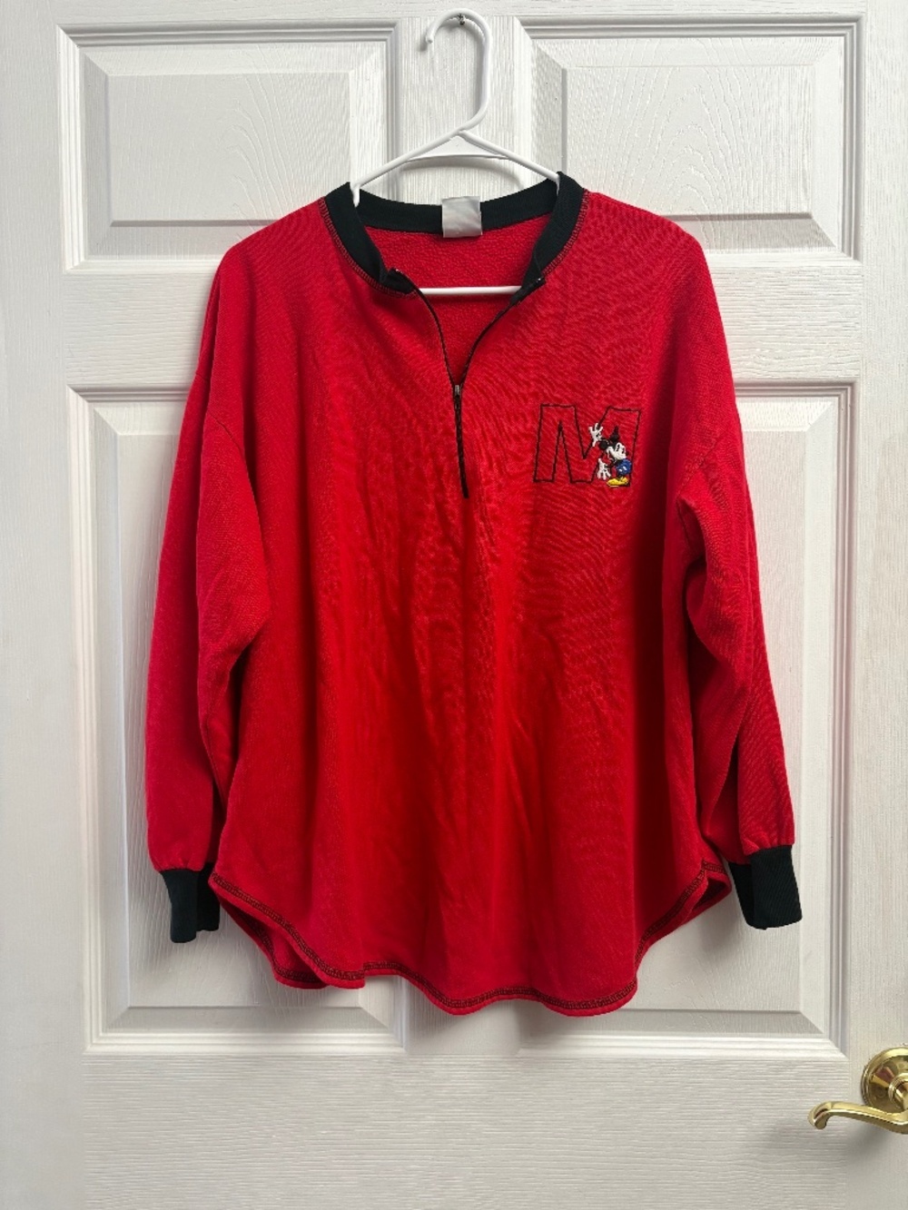 Vintage Disney Mickey Mouse Oversized Long Sleeve Quarter Zip Sweater